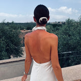 YAKUBA ECRU HALTER DRESS