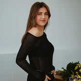 NAÏS BLACK ASYMMETRIC LONGSLEEVE SHIRT