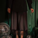 HO HO HOLD ME BLACK SATIN SKIRT