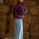 TRUDY BURGUNDY/PINK REVERSIBLE PUFFER JACKET