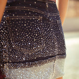 DIAMOND RANGE DARK BLUE SKIRT
