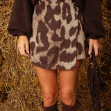 BRILEY TAUPE LEOPARD SKORT