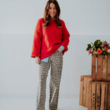 LEOPARD WIDE LEG JEANS 9152