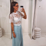 JULINE WHITE LACE T-SHIRT