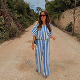 HERMOSILLO BLUE STRIPED BLOUSE
