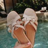 BEIGE STUDS SLIPPERS