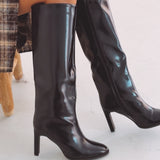 SHILOH BROWN SHINY LEATHER BOOTS