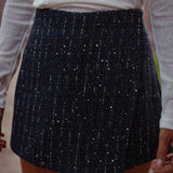 MISSOURI DARK BLUE TWEED SKORT