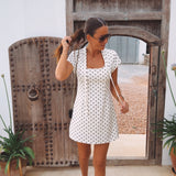 CATALINA ECRU POLKADOTS DRESS
