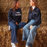 RIVE GAUCHE DARK BLUE ZIP CARDIGAN