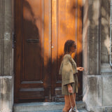 YSOLDE KHAKI STRIPED BLOUSE