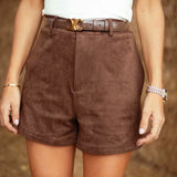 MORGAN BROWN SUEDE SHORT