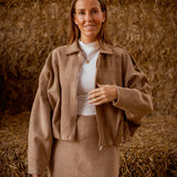 AGATHA BEIGE SUEDE JACKET