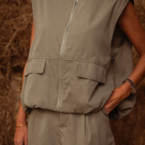 EMBERLY KHAKI TWO-PIECE SET