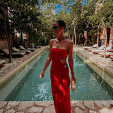 TABASCO RED CUT-OUT DRESS