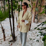 AZUCENA LIGHT YELLOW STRIPED BLAZER