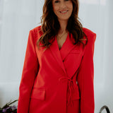 PRE-ORDER SHARON RED WRAP BLAZER