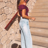 VIVIANA BURGUNDY TOP