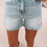 RHINESTONE BLUE DENIM SHORT ST1104