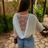 ZORAIDA ECRU LACE BLOUSE