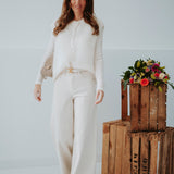 LYSANDRA ECRU SLEEVELESS MOHAIR SWEATER