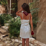 DAMARIS WHITE SATIN DRESS
