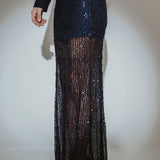 GLITTER BOMB DARK BLUE SEQUIN SKIRT