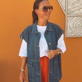 SANTONA BLUE DENIM POLKADOTS JACKET
