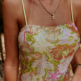 GLITTERATI GREEN FLOWER DRESS