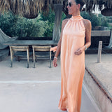 PRE-ORDER MOON OVER MARRAKESH PEACH HALTER DRESS - PS THE LABEL