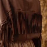 GIANNA BROWN FRINGE SWEATER