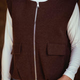 WESTIN BROWN SLEEVELESS JACKET