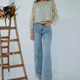 ARIANA MINT LACE BLOUSE