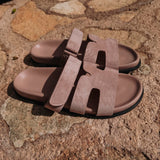 SHAMS PINK SUEDE SLIPPERS