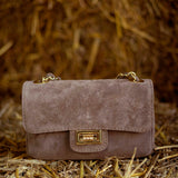 MARSHAL TAUPE SUEDE BAG