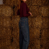 ROSAMUND BURGUNDY RIBBED LONGSLEEVE SHIRT