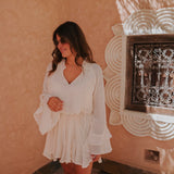 HARARA ECRU FLOWY DRESS
