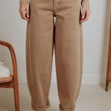 DARK BEIGE BALLOON JEANS 9111-15