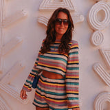 RAWANE MULTICOLOR STRIPED TWO-PIECE SET