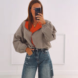 JENNIFER BEIGE/RED CHECKERED JACKET