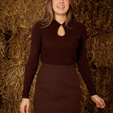 ROSAMUND BROWN RIBBED LONGSLEEVE SHIRT