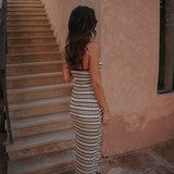 JUMANA TAUPE CROCHET DRESS