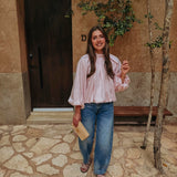 PARADISE OLD PINK OPEN BACK BLOUSE
