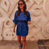 BOUCHRA BLUE DENIM DRESS