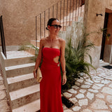 TABASCO RED CUT-OUT DRESS