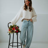 JOANIE ECRU KNIT SWEATER