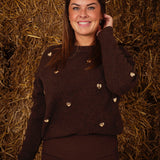 AUTUMNHEART BROWN KNIT SWEATER