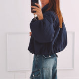 ANOUCK DARK BLUE ZIP JACKET