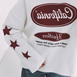 CALIFORNIA HUSTLERS BORDEAUX/WHITE LONGSLEEVE SHIRT