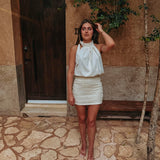 DIVERSION ECRU RUFFLE SKIRT